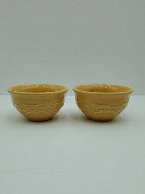 Longaberger Woven Traditions Butternut Dessert Bowls Fruit Sauce Dip Bowls